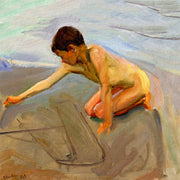 In the sand - Joaquin Sorolla