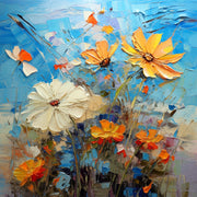 Abstraktes Gemälde mit Blumen
