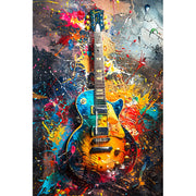 Gekleurde Gitaar schilderij