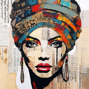 Frauengesicht in Mixed Media