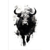 Stier in Schwarz-Weiß