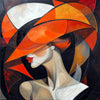 Frau mit orangefarbenem Hut III