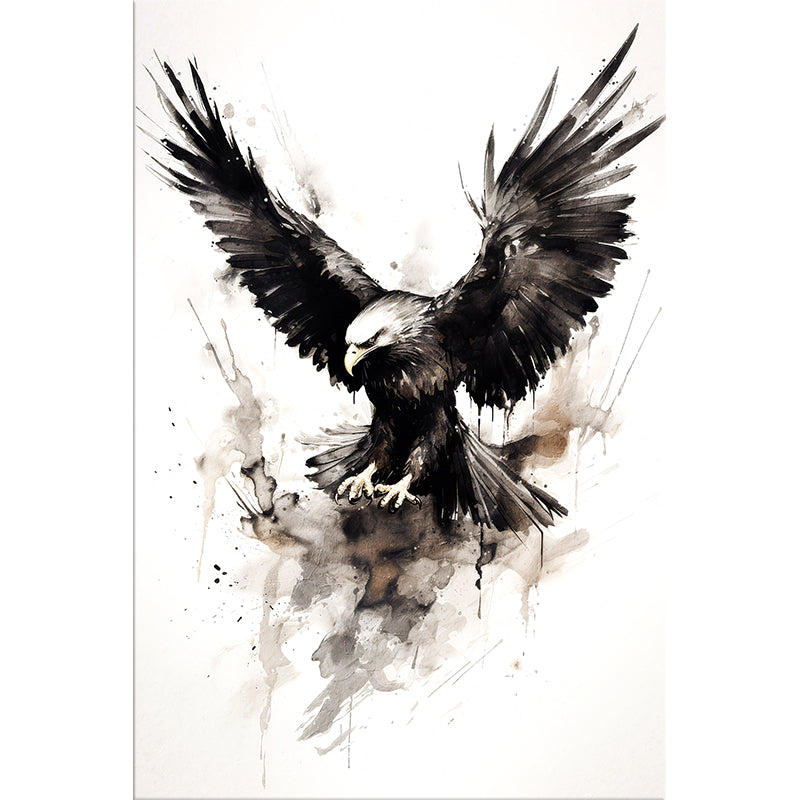 Adler-Gemälde schwarz-weiß