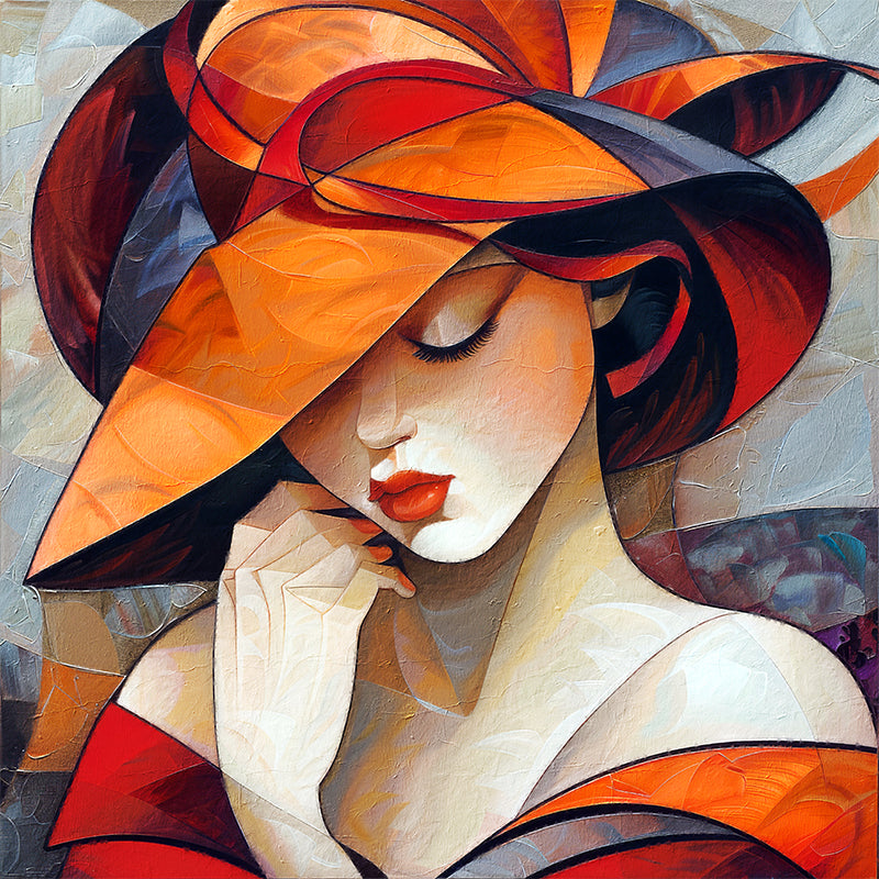 Frau mit orangem Hut IV