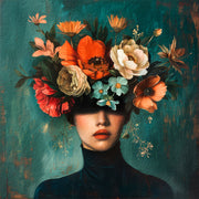 Schilderij Vrouw met bloemen