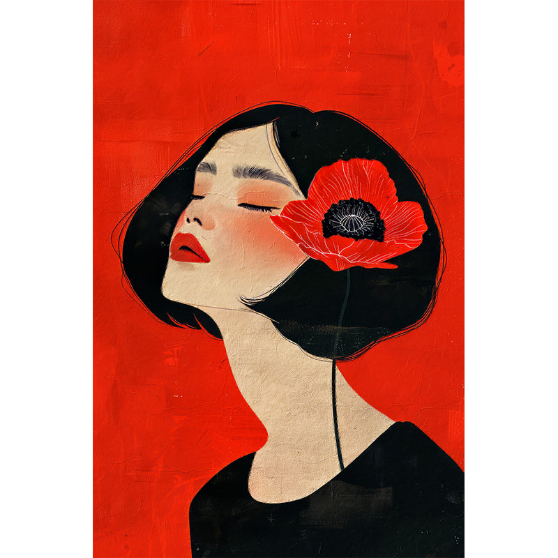 Frau mit Klatschmohn II