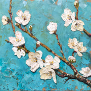 Tak met bloemen en knoppen
