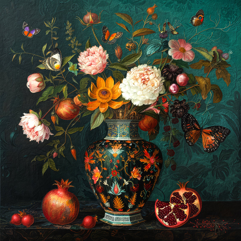 Vintage-Vase mit Blumen
