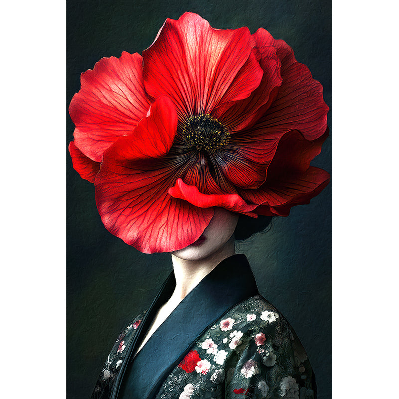 Dame mit Klatschmohn I