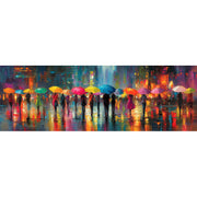 Menschen mit Regenschirmen im Regen