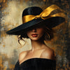 Frau mit Hut - Gold