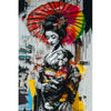 Graffiti asiatische Frau im Kimono