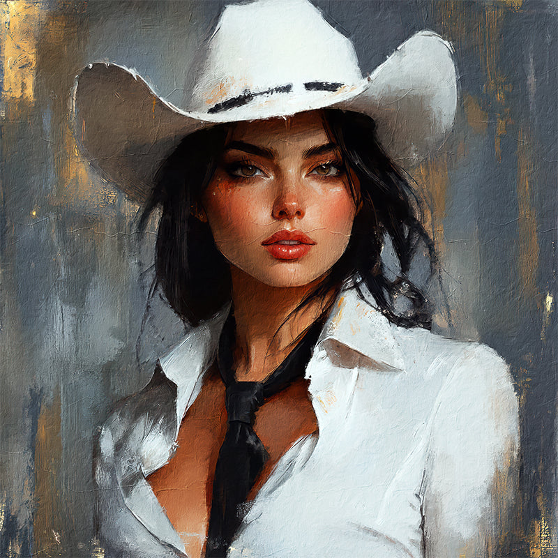 Frau mit Cowboyhut