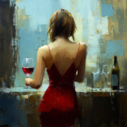 Frau mit einem Glas Wein III