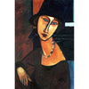 Jeanne Hébuterne mit Hut und Kette - Amedeo Modigliani