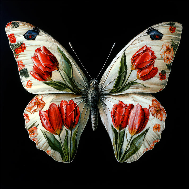 Schmetterling mit Blumen II