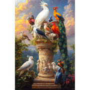 Eine Gruppe exotischer Vögel
