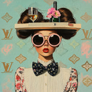 Modische Frau im Louis Vuitton-Stil III