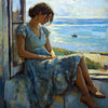 Frau blickt auf das Meer I