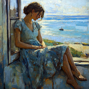 Frau blickt auf das Meer I
