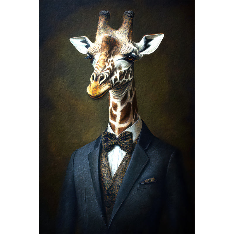 Giraffe in een pak
