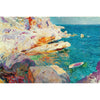 Rocks at javea the white boat - Joaquín Sorolla