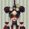 Modische Frau mit Wein