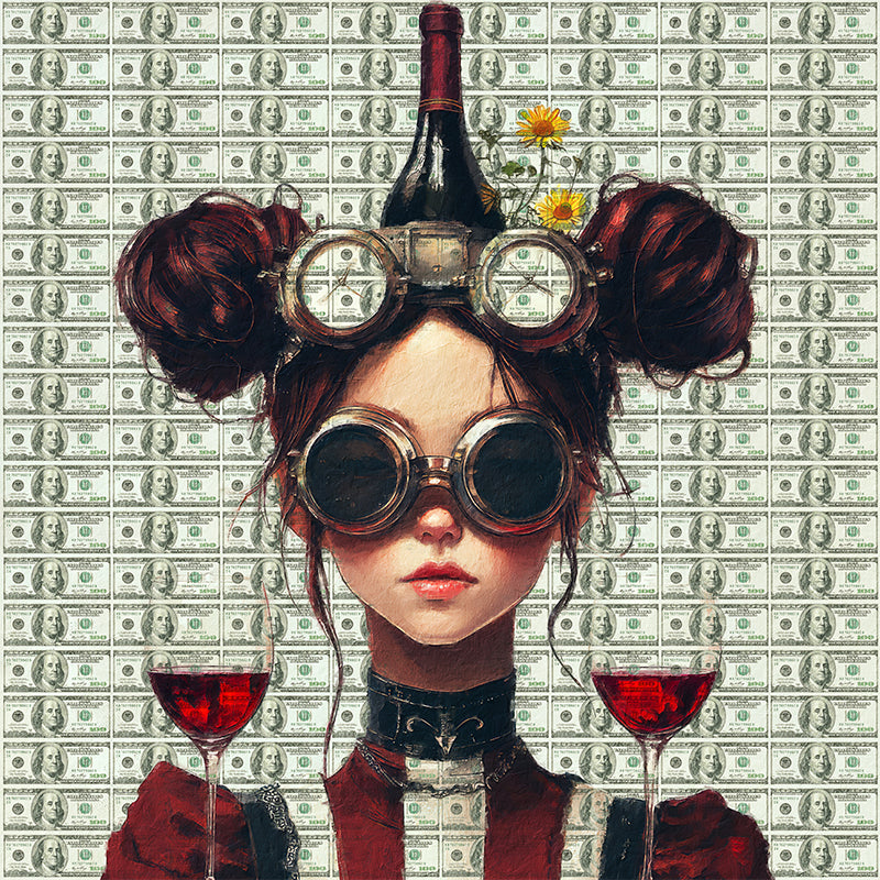 Modische Frau mit Wein