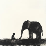 Junge mit Elefant