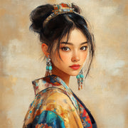 Aziatische vrouw in kimono IV
