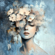 Dame mit Blumenschmuck