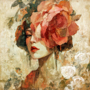 Frau mit Blumenkranz