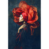 Frau mit rosa Blume