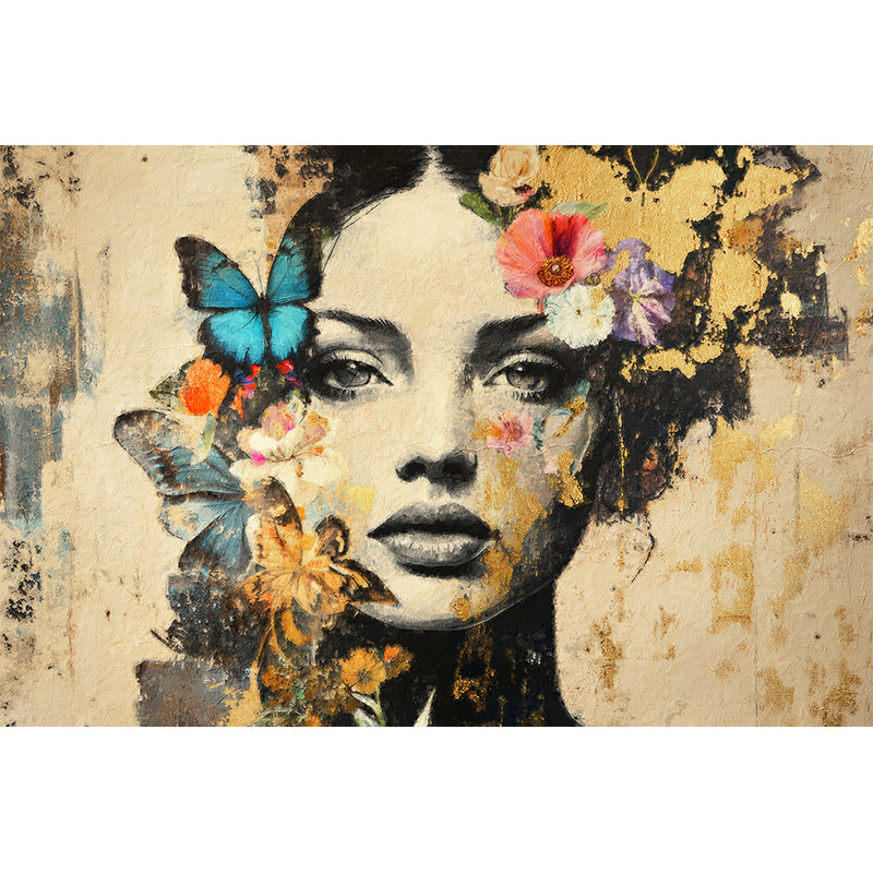 Vrouw-bloemen stijl