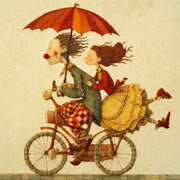 Schilderij Koppel op fiets