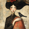 Surrealistisch Vrouw met vogelje II