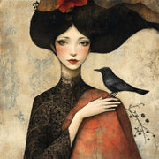 Surrealistisch Vrouw met vogelje II