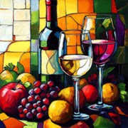 Wein im kubistischen Stil