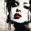 Kunst einer Frau mit roten Lippen