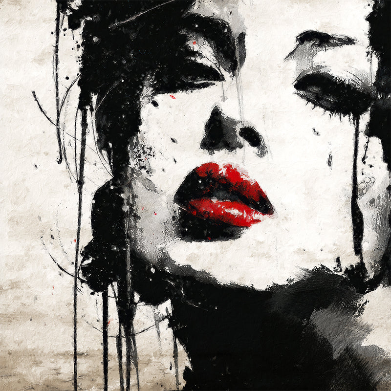 Kunst einer Frau mit roten Lippen