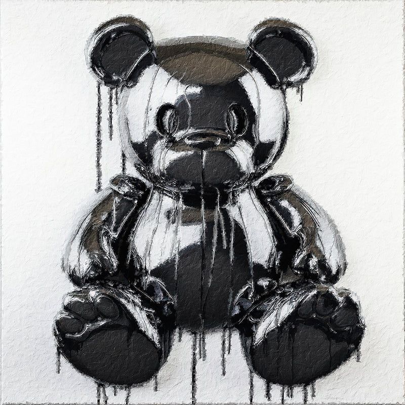Teddybär in Schwarz-Weiß
