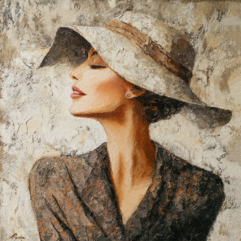 Frau mit Hut - Sepia