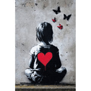 Mädchen sitzend Graffiti