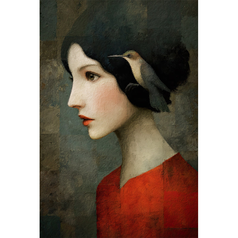 Vrouw Kolibrie Kunstwerk