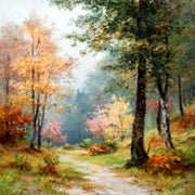 Farbenfroher Waldweg im Herbststil II