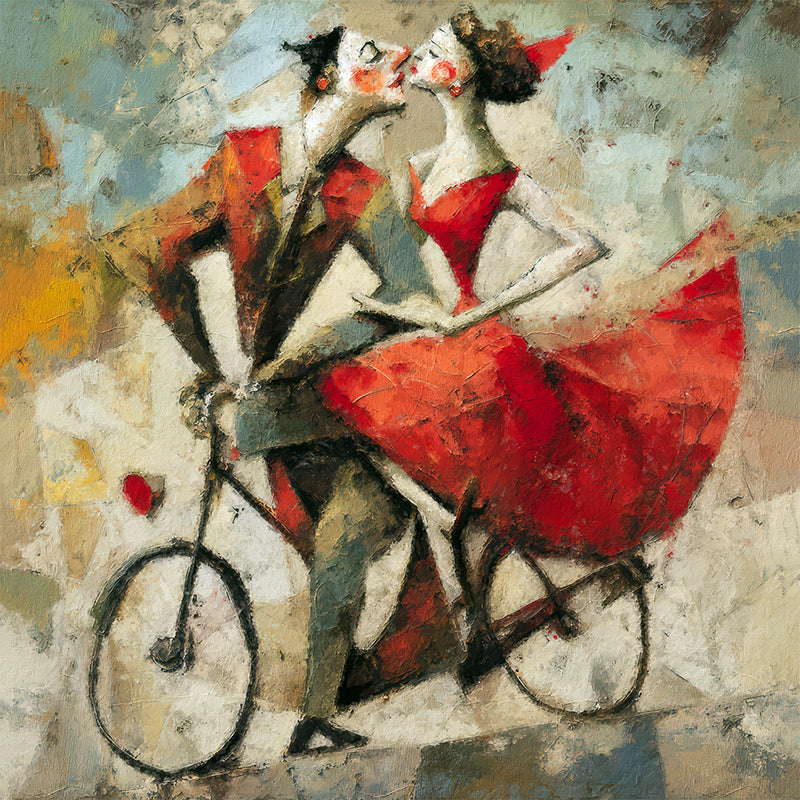 Koppel met Fiets Romantisch