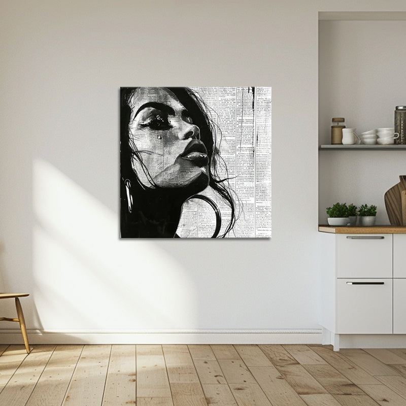 Vrouw in zwart en wit