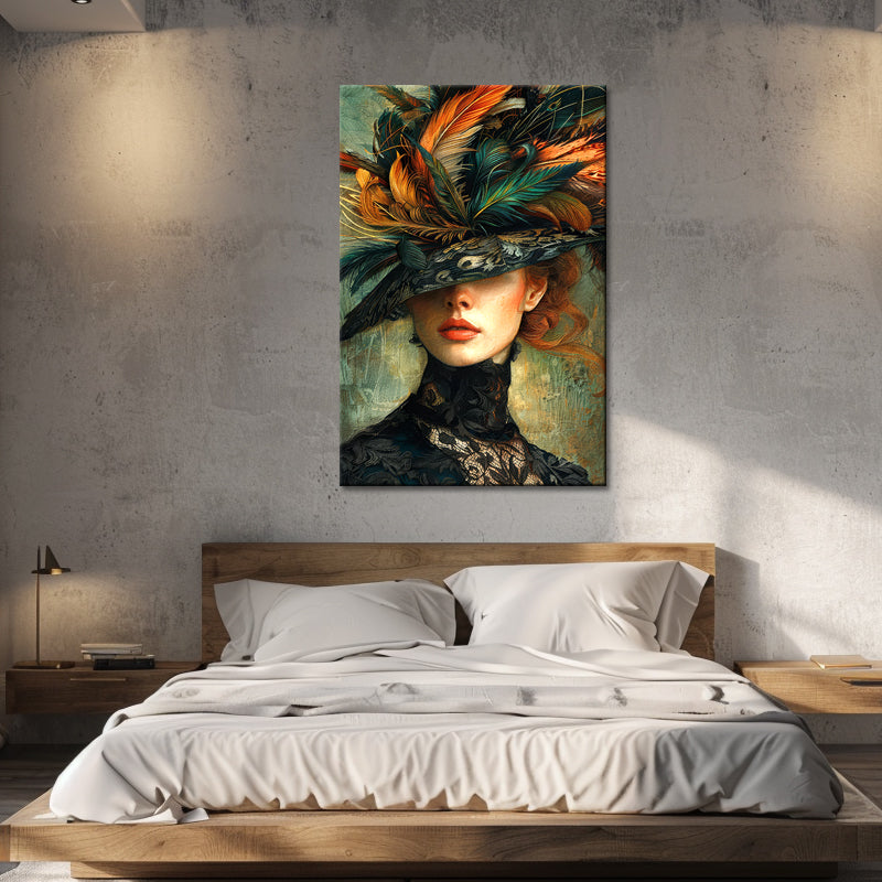 Vrouw met Hoed schilderij