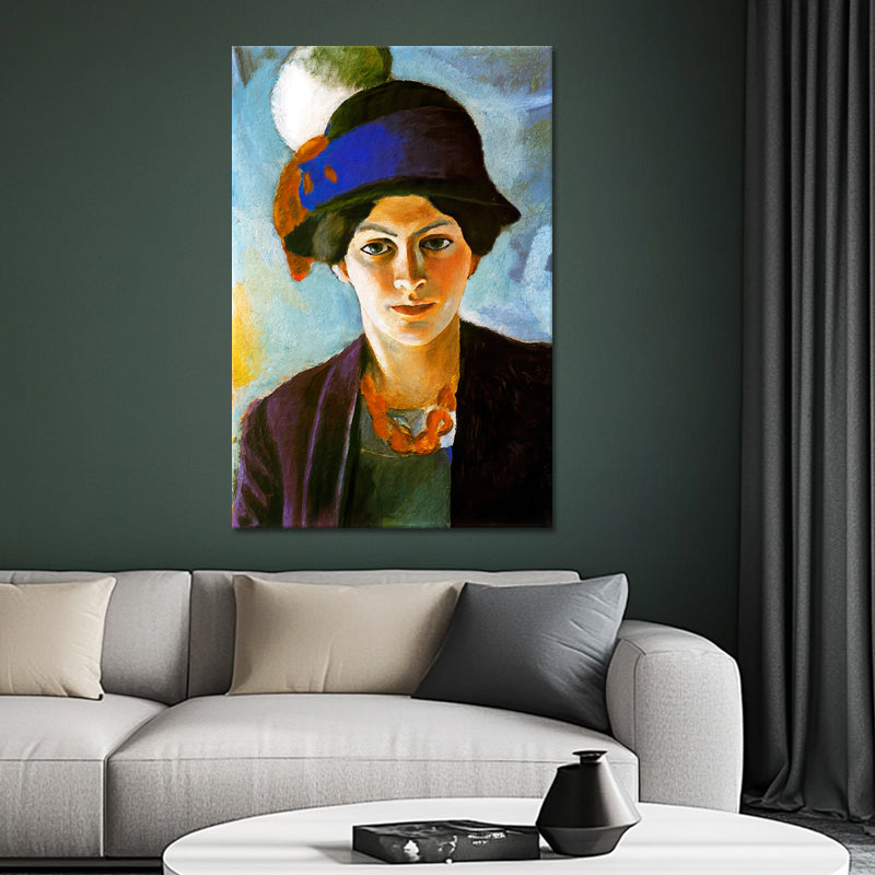 Portrait de la femme de l'artiste avec un chapeau - August Macke