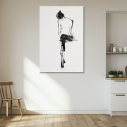 Vrouw in zwart en wit